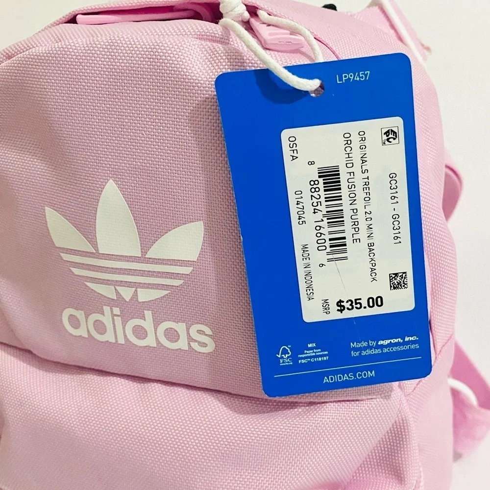 Adidas New Trefoil Logo Mini Backpack 2.0 Originals Orchid Pink Purple - Picture 4 of 10